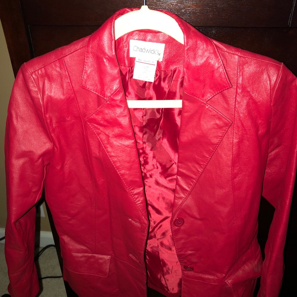Red leather blazer/jacket